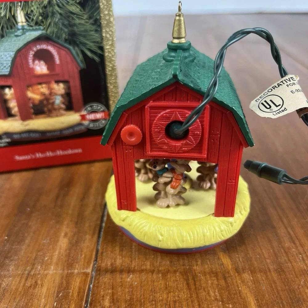 Hallmark Ornament 1990 Santa's Ho-Ho-Hoedown Magic Light & Motion, Untested